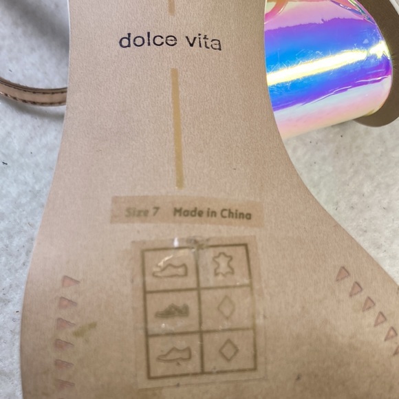 Dolce Vita Woman’s Neomey Rose Gold & Iridescent Heels Sandals - Picture 7 of 7